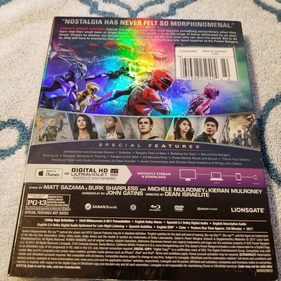 Saban's Power Rangers Blu-ray/DVD/Digital, 2-Disc Set New SEALED - Picture 2 of 10